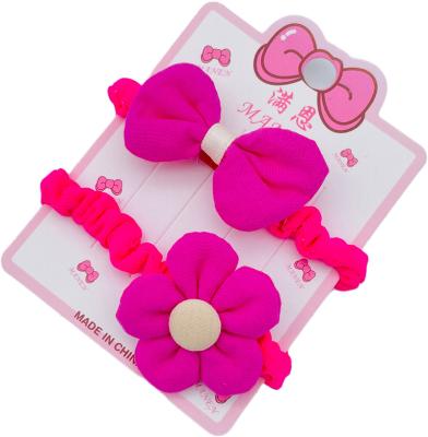 China High Quality New Fashion Children Bow Flower Headband Girls Matte Frosted Smiley Hair Rubber Ring Matte Frosted Hair Band Girl Headdress for sale