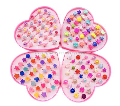 China 2022 Factory Supply 36PCS Multicolor Kids Rings Cute Ring Princess Ring Kids High Quality Cute Jewelry for sale