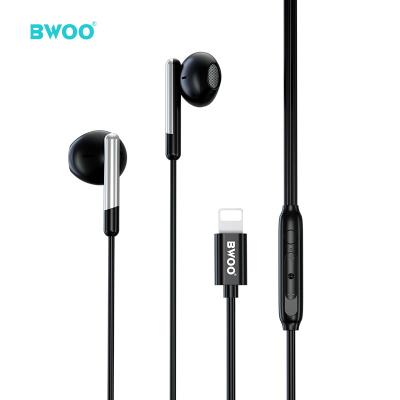 China Hot Sale 8 Pin Plug Stereo Sound BWOO High Fidelity Earphone For iPhone In-Ear Design Super Bass Wired Headphones for sale