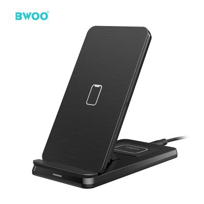 China BWOO Design Most Foldable Products 2 in 1 15w Mobile Wireless Charger Foldable Wireless Charger PC Hardware for sale