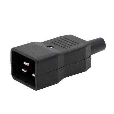 China Manufacturer IEC 320 Power Inlet Plugs C20 Male Connector Detachable Automotive Male Plug for sale