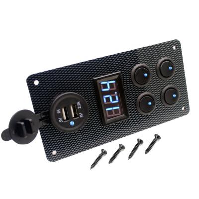 China Waterproof ABS Boat Switches Voltmeter Socket USB Socket Panel Mount Double USB Socket for sale