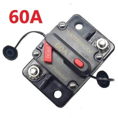 China 50-300A Double Amp Circuit Breaker Waterproof IP67 12V 24V Fuse Manual Reset Car Circuit Breaker GCA-60A for sale