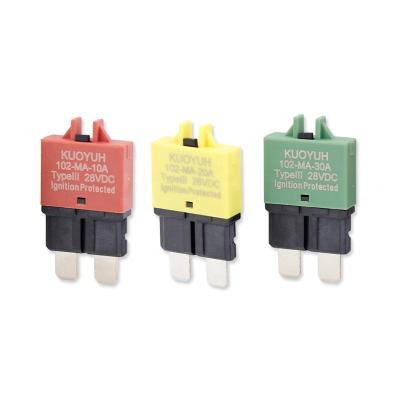 China Truck /bus /marine Kuoyuh DC 28V ATC low profile auto reset blade fuse circuit breaker for waterproof blade fuse holder for sale