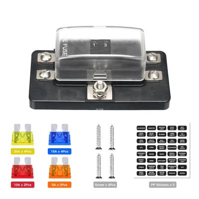 China Bakelite 100A 4 Way Blade Bolt Terminal Fuse Box For Automotive Car Fuse Box 12V Blade Fuse Holder for sale