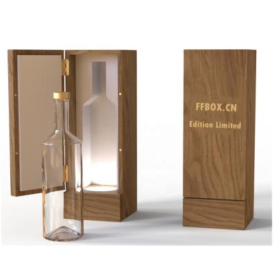 China Personalized Handmade Maple Wood Whiskey Glass and Stone Bottle Gift Packaging Box for sale