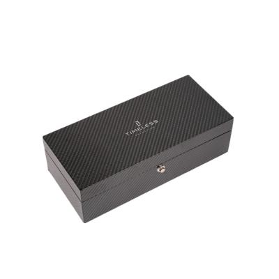 China Handmade Wholesale Luxury Wood Bottle Box Wooden Wine Packaging Carbon Fiber Finish Champagne Box for sale