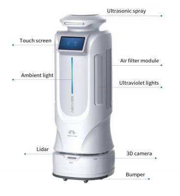 China HINER Commercial Grade Portable Home Hotels Hands Mist Free Smart Jet Disinfection Spray Robot for sale