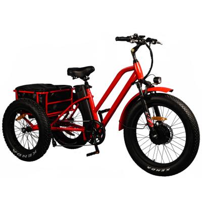 China Standard Fat Tire 3 Wheel 24inch Trike Trike Pedal Electric Bike For Adults for sale