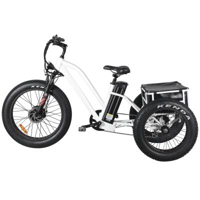 China Aluminum Alloy USA Warehouse Fat Tire E-Cargo 500W Tricycle Electric Bicycle 3 Wheels Electric Bicycle for sale