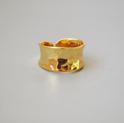 China BOHIME Hammered 18K Gold Filled Ring Band, Simple Geometric Adjustable Ring for sale