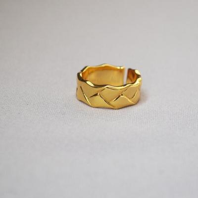 China Romantic Rhombus 18K Geometric Ring Bands Gold Filled, Geometric Adjustable Ring for sale