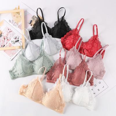 China Breathable New Product Single Straps Lace Up Bra , Wireless Comfortable Bralette for sale