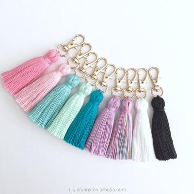 China Tiny Gold Cotton Tassel Key Chain, Luxury Tassel Fringe Cotton Key Chain, Multicolor Key Chain for sale