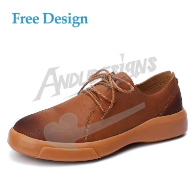 China Newest Original Fashionable Men's Nice Stylish Shoes Men's Flat Great Quality Leather Trim Casual Shoes for sale