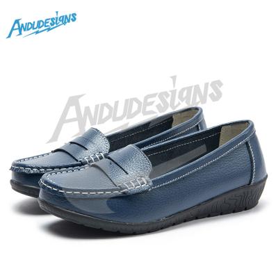 China China Factory OEM Flats Feminine Leather Woman Shoes Loafers Wholesale Ladies Casual Flat Shoes for sale