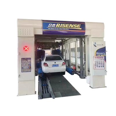 China Risense hot dip galvanized frame 9 brushes tunnel auto car wash factory car seal for sale