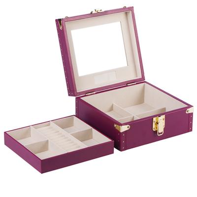 China Modern Luxury Leather Storage Jewelry Box Customized Luxury Leather Jewelry Box PU Leather Small Jewelry Box for sale