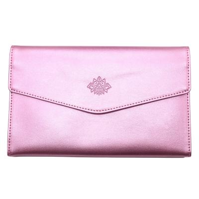 China New bag custom logo convenient material rfid fashion passport holder travel leather wallet pink for sale