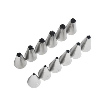 China Sustainable Cake Baking Tools Decorating Metal Nozzle Icing Piping Tips Set for sale