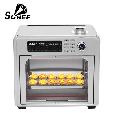 China High Quality Healthy Oil Free Heater 28L 1700W Double Doors Without Handle For Complete Transparent Oil Free Air Fryer Oven for sale