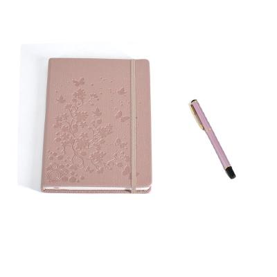 China Office Supplies 2022 Eco-Friendly Paper Leather Hardcover Diary Agenda Inscribed Logo Notebook Custom for sale