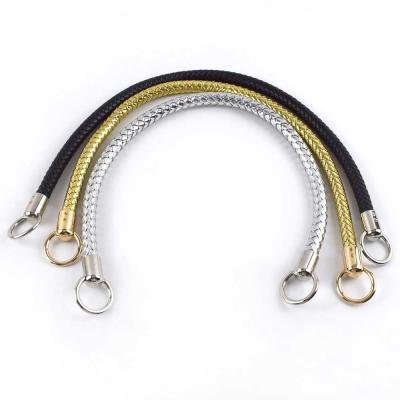 China Handbag 25/35/50cm Deepeel MHD034 Braid PU Leather Bag Handle DIY Replacement Bag Strap Accessories Purse Handles D Shape Luggage Handle for sale