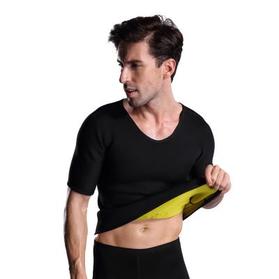 China 2021 Custom Hot Sale Antibacterial Men's Waist Sweat Suit Neoprene Slimming Sauna Vest Sports Sweat T-Shirt for sale