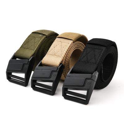 China TG-017 3.8cm Width Fashion Outdoor Sport Durable Jeans Cloth Webbing Adjustable Military Canvas Belt With Plastic Buckle for sale