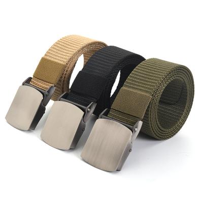 China TG-015 3.8cm Width Durable New Design Custom Types Canvas Webbing Men Military Tactical Belt Webbing Belt OEM With Alloy Buckles for sale