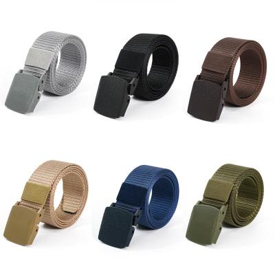 China TG-024 3.8cm Durable Wholesale Durable Nylon Military Canvas Belt With Plastic Training Belt Buckle Tactical Belt for sale