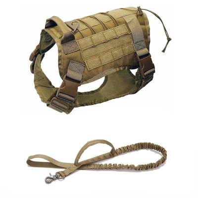 China Durable Professional Tactical Dog Training Vest With Leash for sale