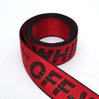 China Viable Customized Nylon Jacquard Weave Print Webbing Belt With Custom Logo for sale