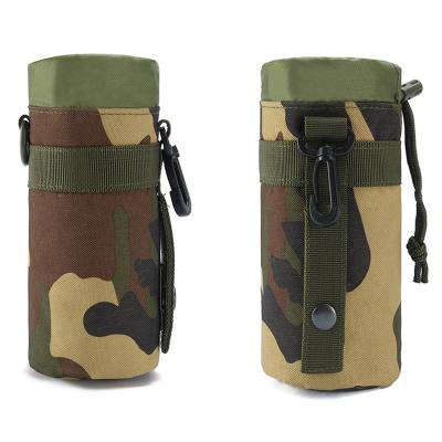 China 900D Oxford Camouflage Waist Bag Waterproof Camping Outdoor Tactical Travel Folding Water Bottle Holder Drinking Bag for sale