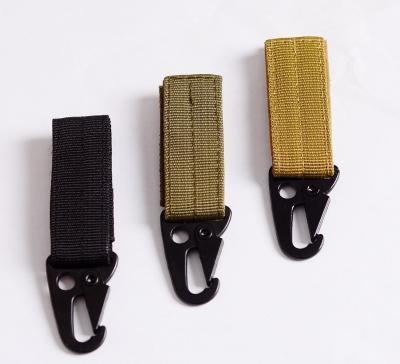 China Waterproof Outdoor Nylon Main Webbing Buckle Hook Metal Molle Camping Hanging Belt Buckle With Key Ring for sale