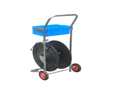 China Storage Plant Trolley Metal Direct Portable Polypropylene For Box Press PP Strapping Trolley Dispenser for sale