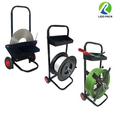 China Industrial Sized Heavy Duty Push Cart Metal Strap Cart Stainless Steel Strapping Dispenser for sale