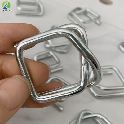 China Hot Selling High Quality Silver White Manual Wrapping Wire Steel Buckles For Wrapping Tape for sale