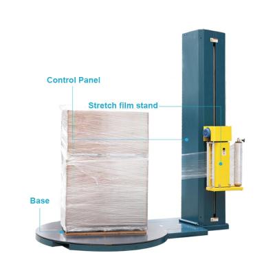 China Automatic Pallet Wrap Film Pre-stretch Food Pallet Machinery Turntable Pallet Wrapping Machine for sale