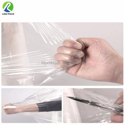 China Clear Moisture Proof Stretch Film Ideal For Wholesale Moving Packaging Boxes Wrap Film With 1 Pair Hand Plastic Saver Industrial Strength for sale