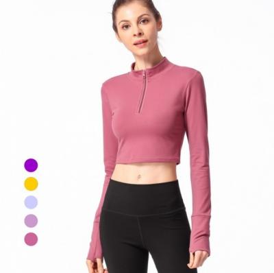 China Lulu Yoga Long Sleeve Women's Slim Waist Breathable Fitness Exercise, Hollow Back, Sweat Absorption, Quick Dry, Hand Sleeve for sale