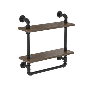 China Storage Hanging Wall Wood Rack Industrial Pipe Shelf for sale