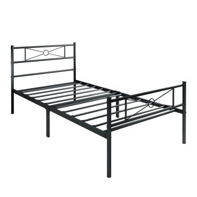 China Easy Assembling Steel Slat Design Metal Bed Frame Twin Platform Bed Heavy Duty Kids Single Bed for sale