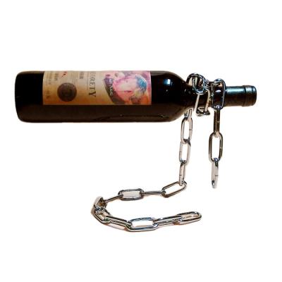 China Sustainable Magical Floating Wine Rack Metal Wine Bottle Holders Wine Stocked Display Stand For Bars for sale