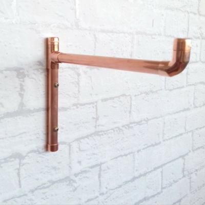 China Easy Install Pipe Shelf Bracket Buries Modern Wall Mounted L-Shape Rose Gold Origin Galvanized Iron Steel Metal Bathroom Support Bracket for sale