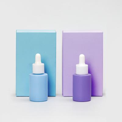 China 30Ml Flat Shoulder Dropper Bottle 20Ml Flat Glass Cylinder Dropper Bottle Cosmetic, Oil Serum Bottle for sale