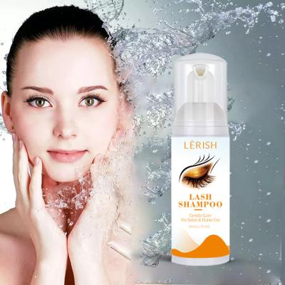 China Lerish Lash Foam Cleanser Eyelash Extension Detergent Private Label Eyelash Shampoo Safe Soft Wholesale Oil Free Concentrate for sale