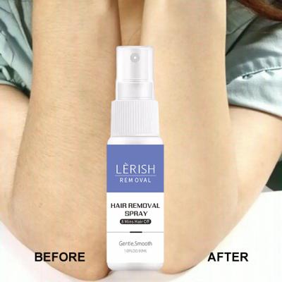 China Custom Lerish Logo Private Label Hair Removal Skin Care And Permanent Hair Removal Spray Tools Men for sale