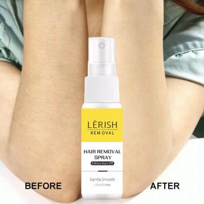 China Custom Logo Lerish Private Label Soothing Leg Hair Removal Premium Depilatory Spray And Permanent Pubic Hair Removal For Men for sale