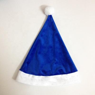 China Decoration for Christmas Santa Claus Hat Blue Color Xmas High Quality Hat for sale